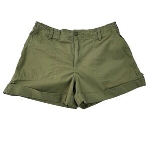 Sanctuary Utility Shorts Women Large Olive Green Cuffed Cargo
